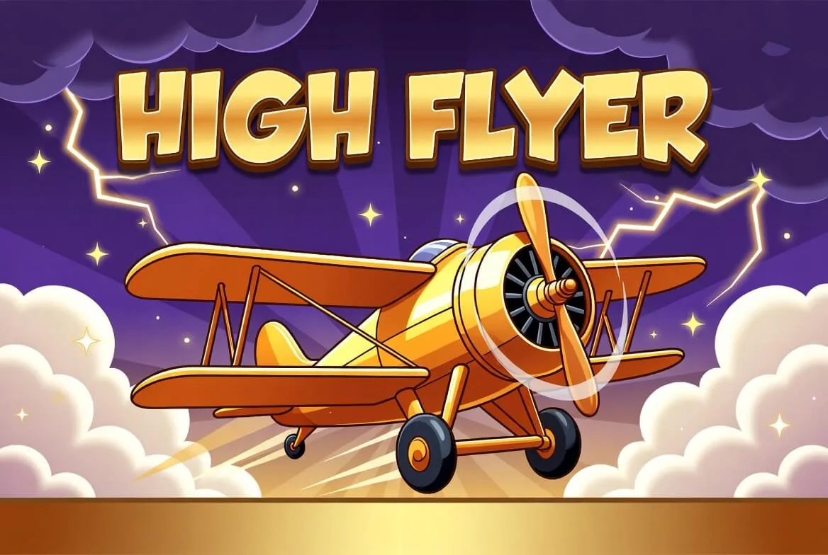 Antarmuka kasino dengan permainan crash High Flyer